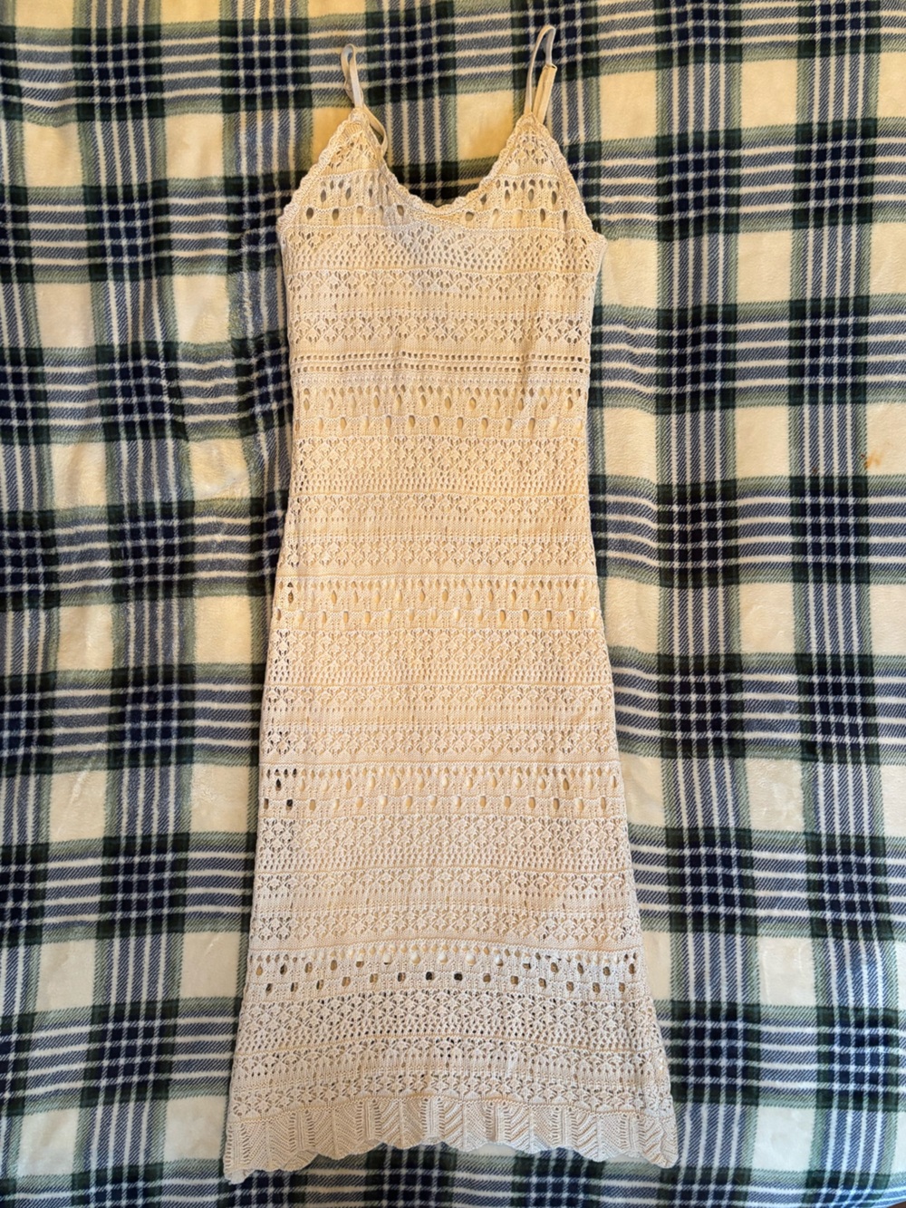 Cream Crochet Knit Dress